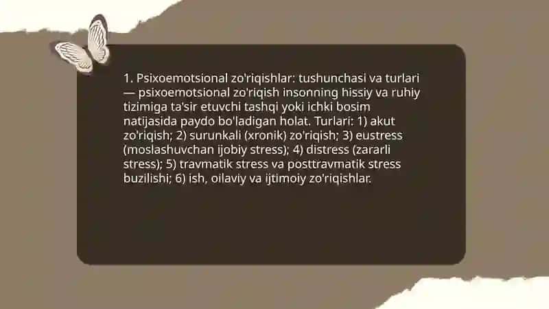 Psixoemotsional zo'riqishlar 3