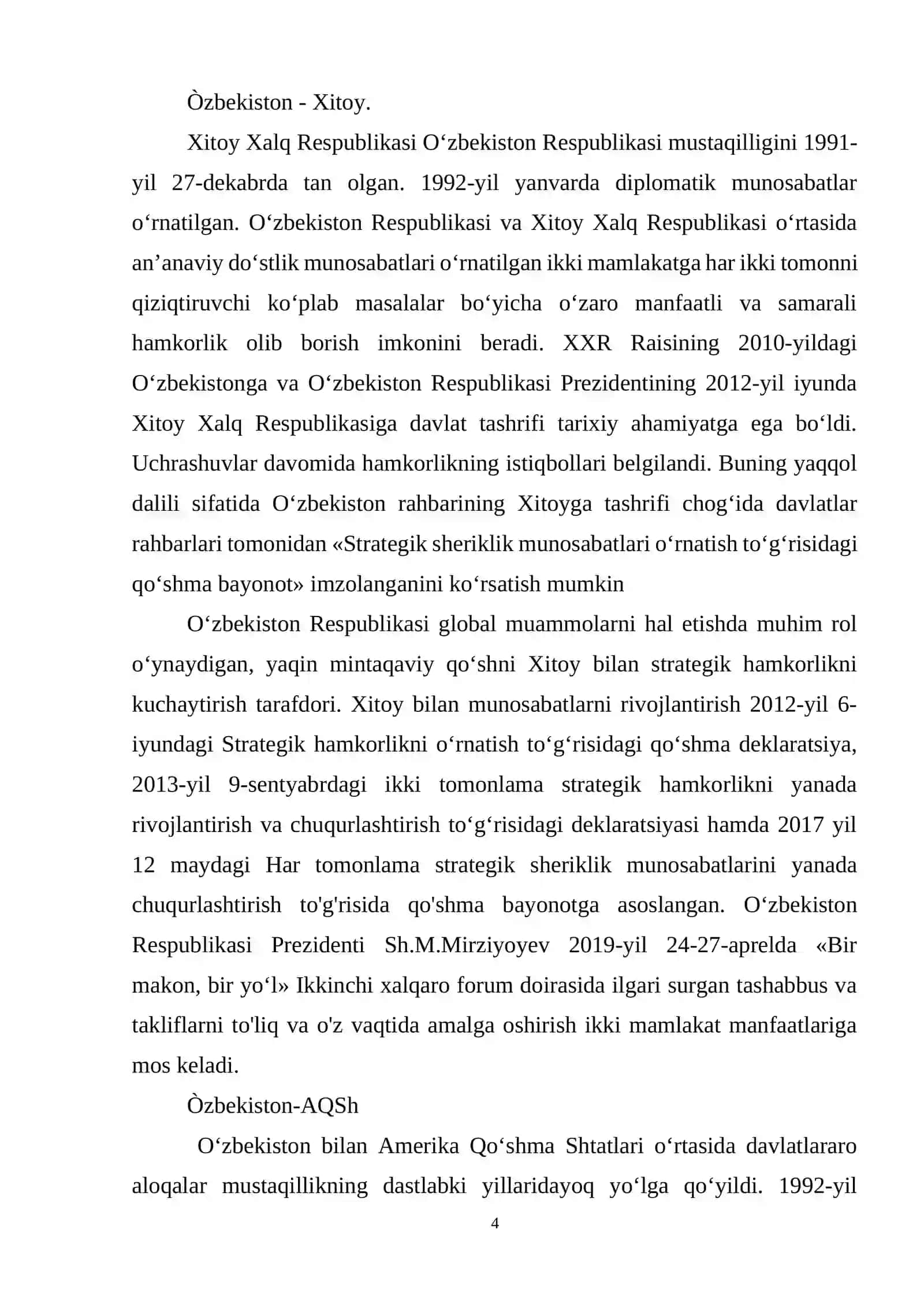 O`zbekiston tashqi siyosati 3