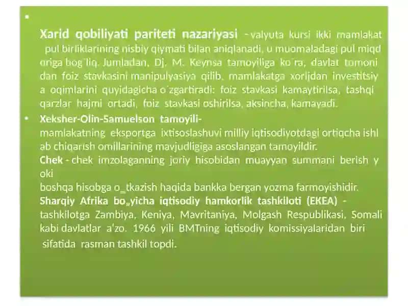 Mikroiqtisodiyot fanidan tayyorlagan Xarid qobiliyati pariteti nazariyasi 3