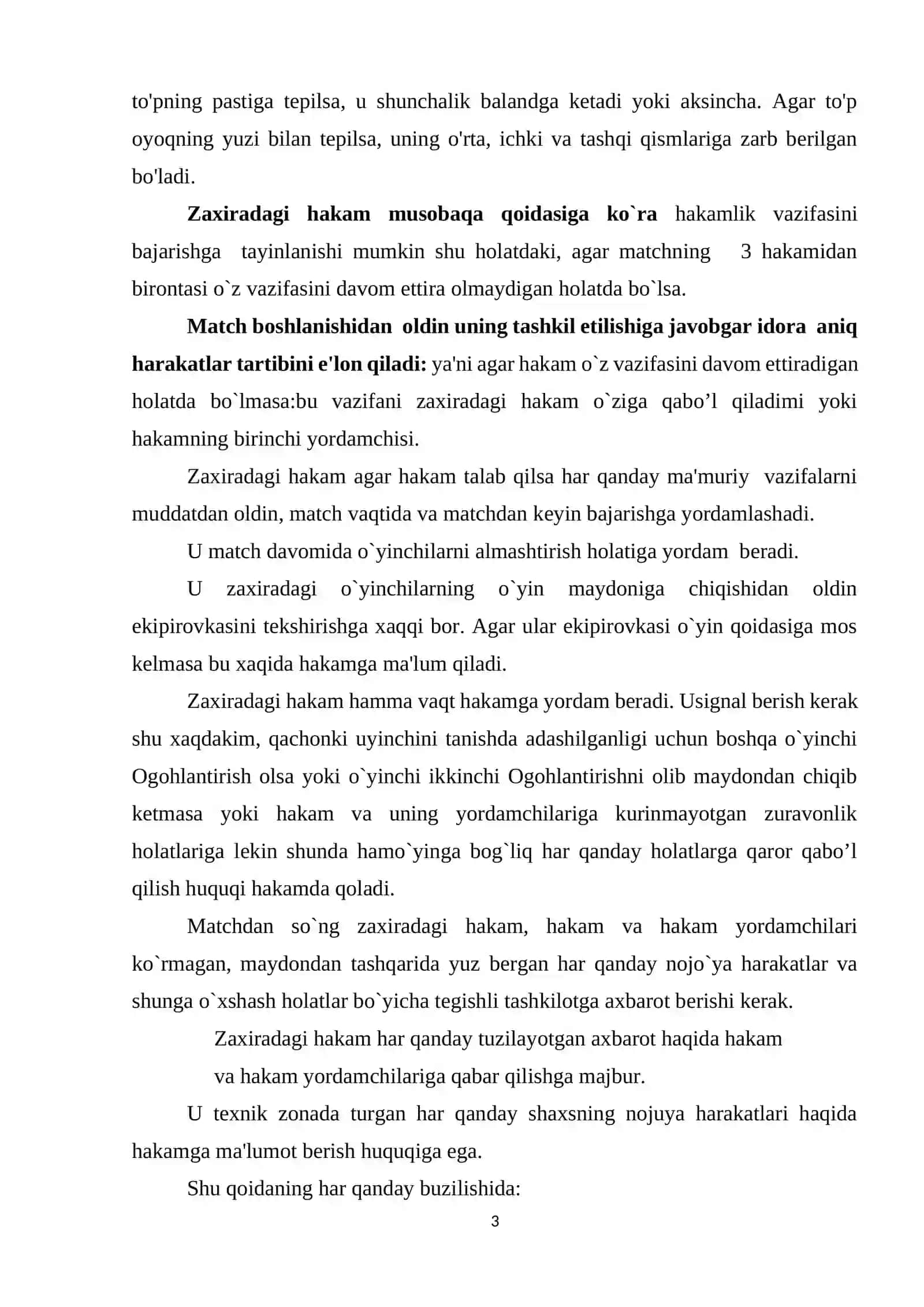 Futbol sport turi bo`yicha musobaqalarda hakamlik qilishni o`rgatish 3