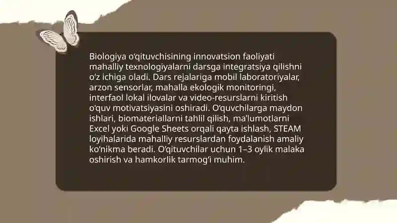 Biologiya o‘qituvchisining innavatsion faoliyati 3