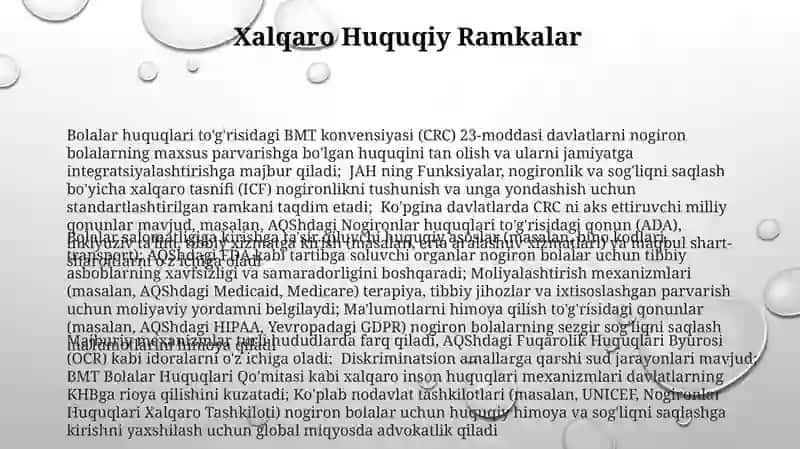 Bolalar Nogironligi va Sog'liqni Saqlash 3