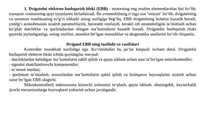 Elektron boshqaruv tizimlari (ECU, ABS va h.k.) 3