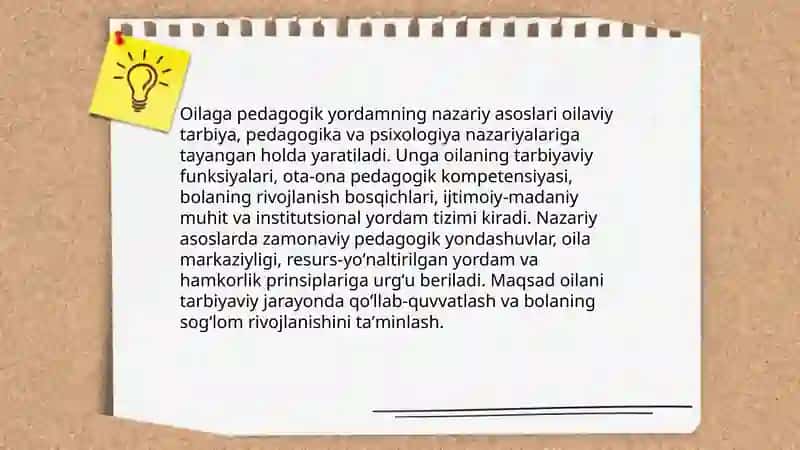 Tarbiya jarayonida oilaga pedagogik yordam 3