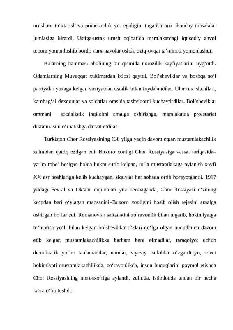Qashqadaryoda sovet hukmronligining o‘rnatilishi va vohaning keyingi yillardagi ahvoli 3