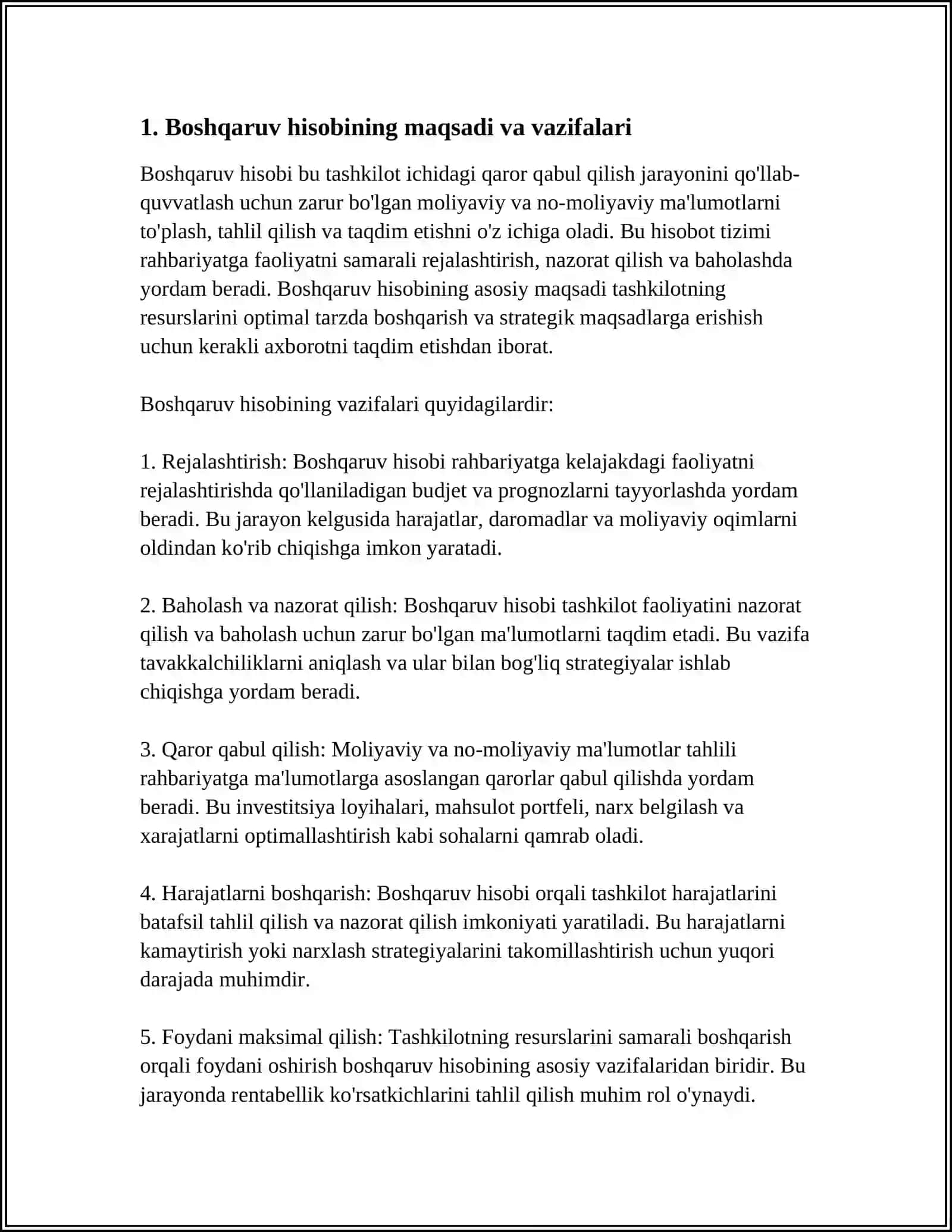BOSHQARUV XISOBINI TASHKIL ETISH TARTIBI VA TAMOYILLARI 3