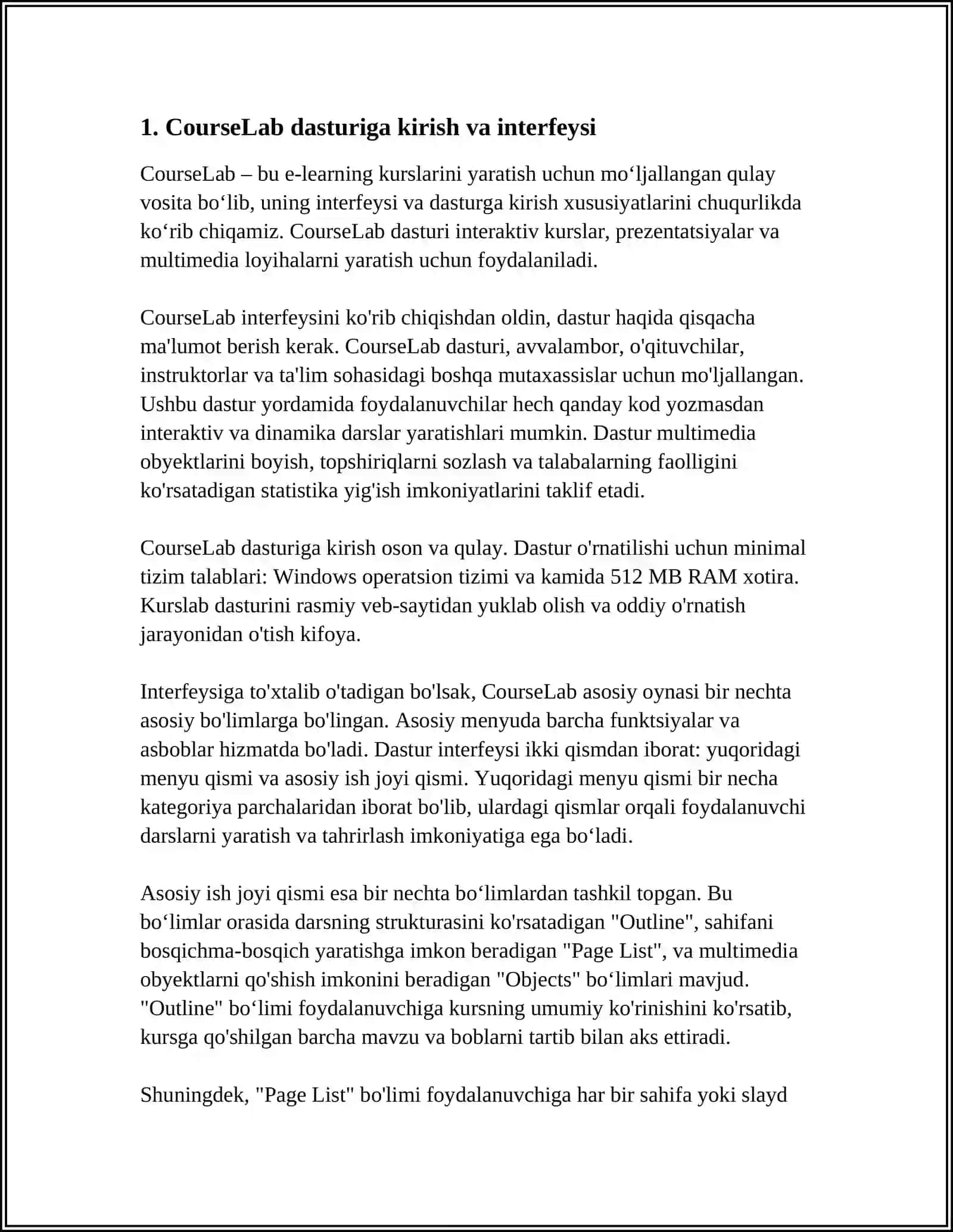 CourseLab dasturida Ingliz tilidan testlar va topshiriqalarni loyhalash 3