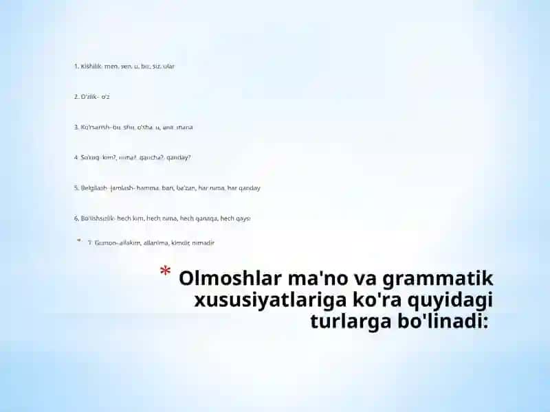 Olmosh va uning turlari 3