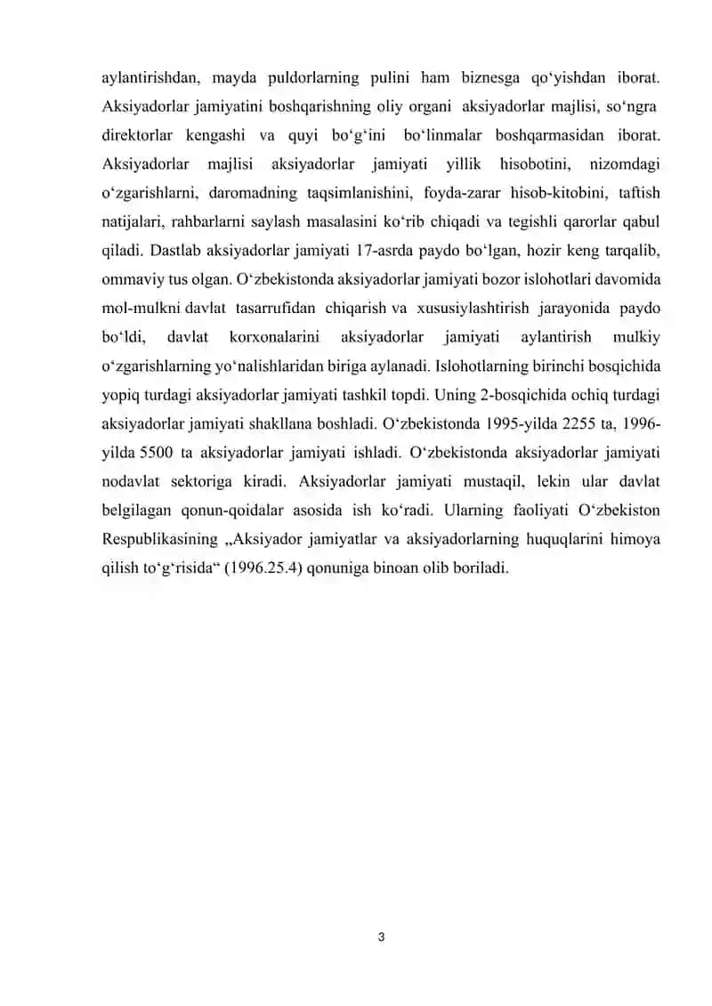 Aksiyadorlik jamiyati va aksiyadorlik kapital 3
