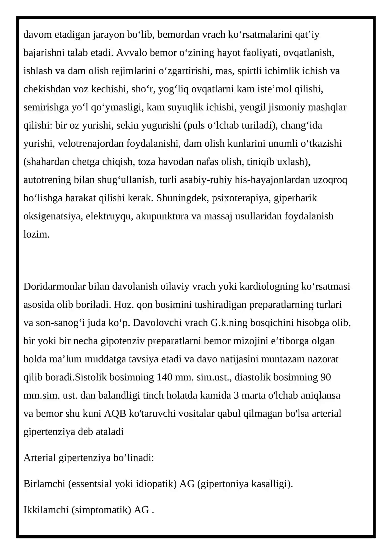 GIPERTONIYA SINDROMI VA UNI DAVOLASHDA ISHLATILADIGAN DORI VOSITALARI 3