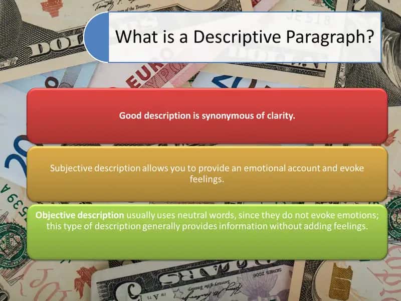 Developing paragraphs, Desription Descriptive Paragraph. 3