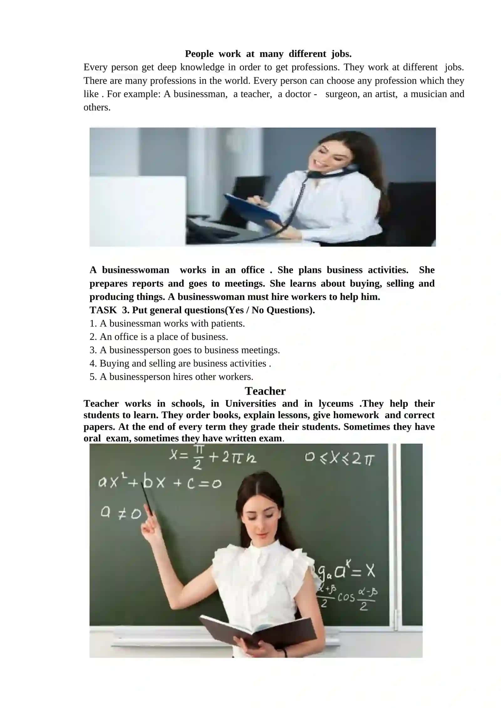 "Professions." Much,many, few,little 3