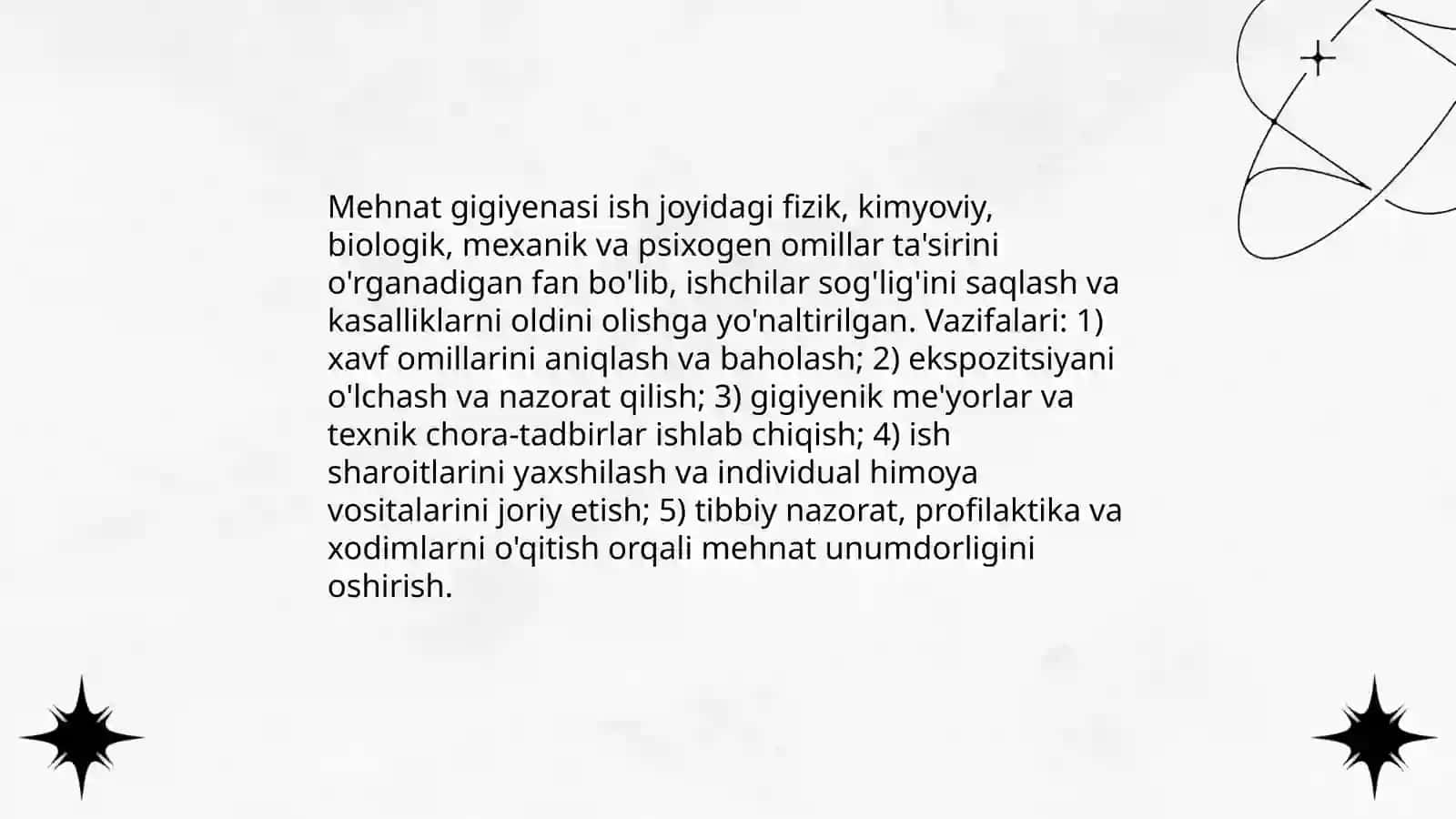 Mehnat gigiyenasining umumiy asoslari 3