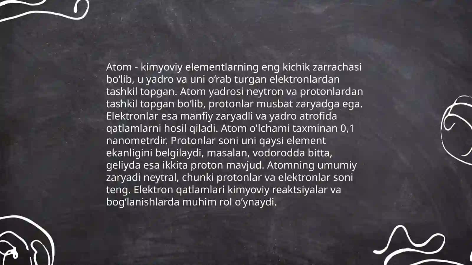 Atomning murakkabligini isbotlovchi dalillarni oʻrgatish 3
