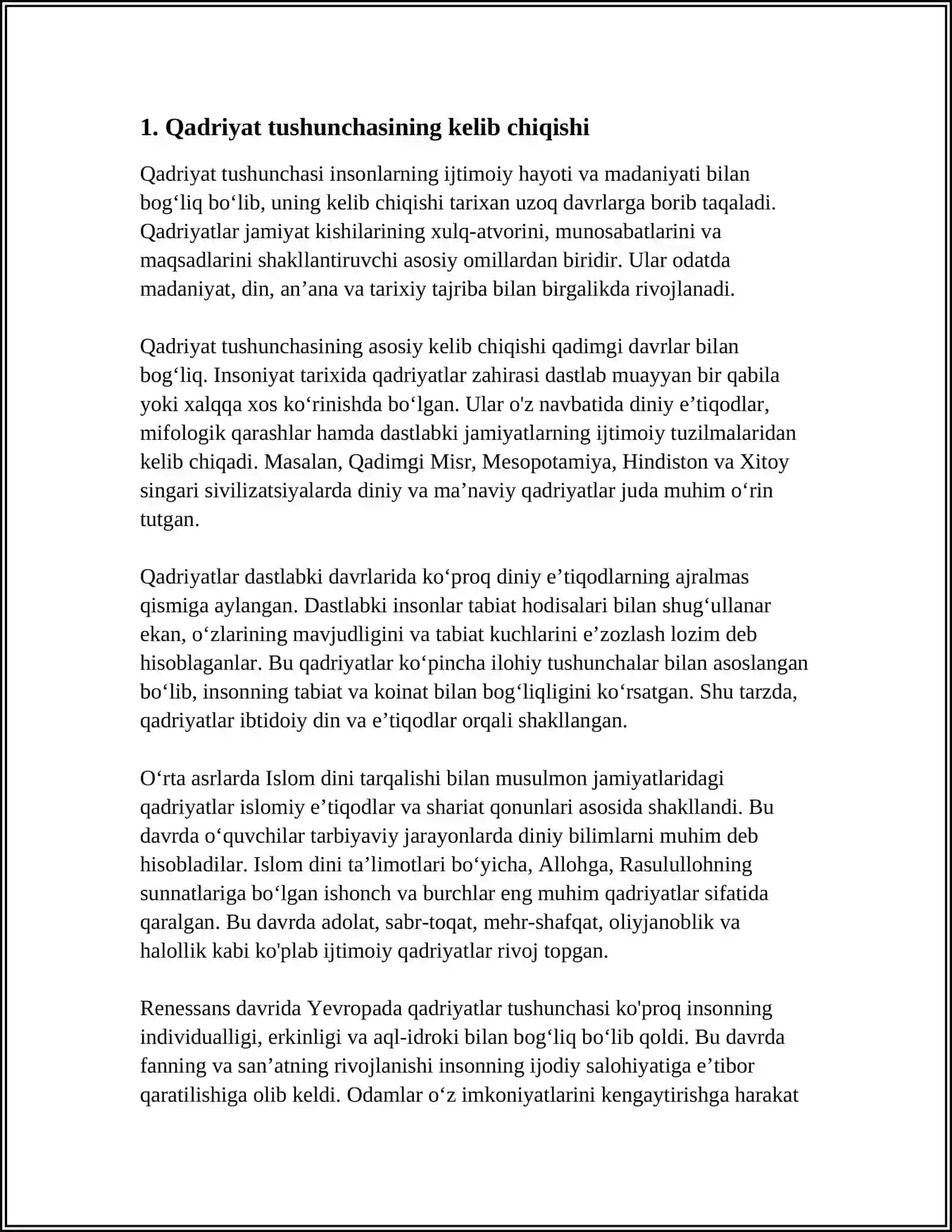 QADRIYAT TUSHUNCHASINING MA'NOSI VA UNING UMUMIY TAVSIFI 3