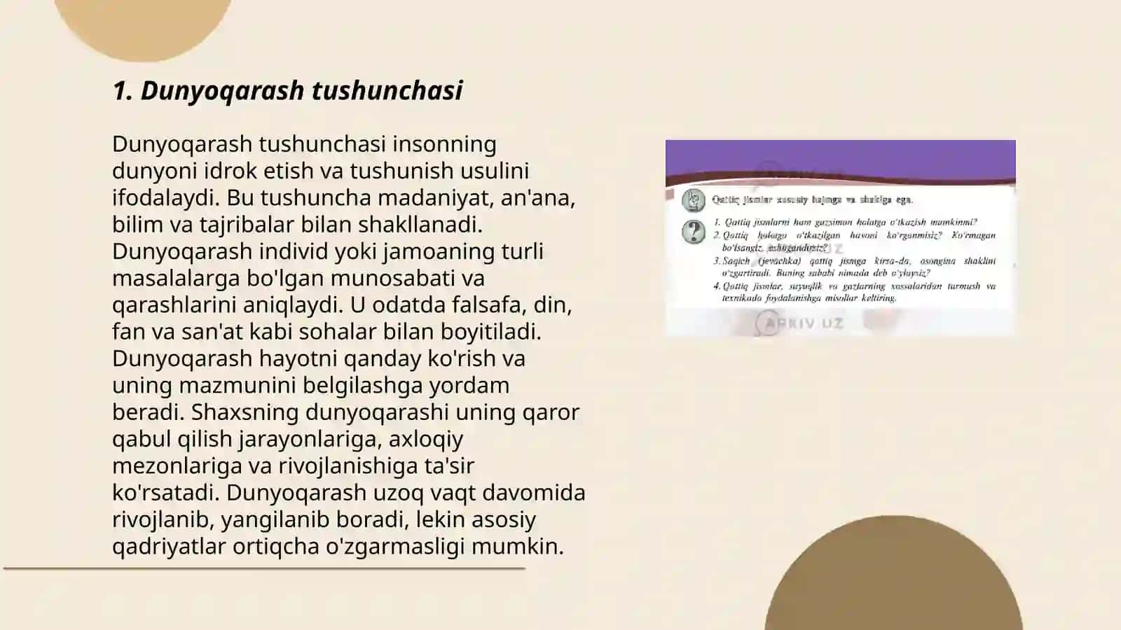 Dunyoqarashning mohiyati, tuzilishi va asosiy funksiyalari 3