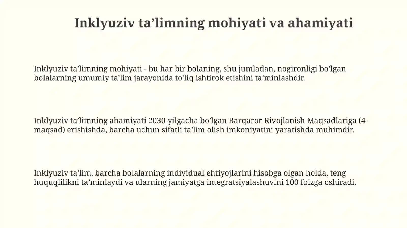 O'zbekiston Respublikasida inklyuziv talimning yo'lga qo'yilishi 3