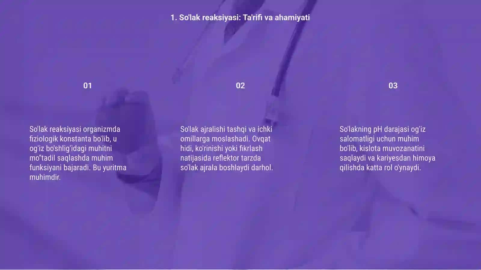 So'lak reaksiyasi fiziologik konstanta sifatida 3