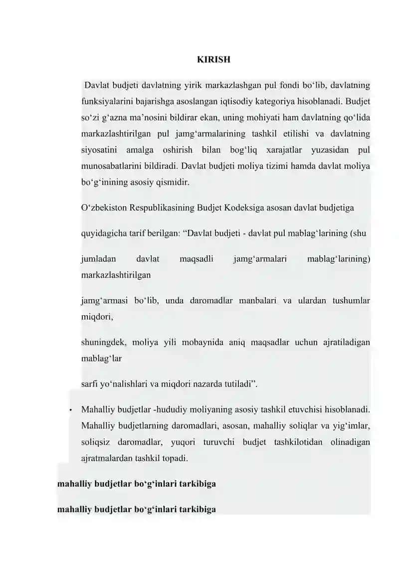 Davlat bujjetini shakllantirishda mol-mulk solig’i va resurst o’lchovlarning axamiyati 3