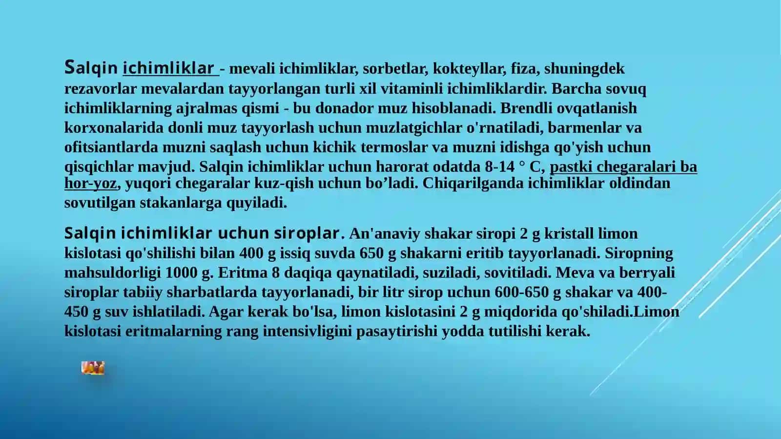 Salqin ichimliklar ishlab chiqarishda sanitariya gigiyena qoidalari 3