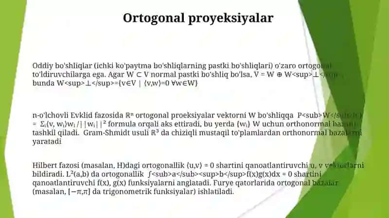 Normalangan fazolarda ortoganallik tushunchasi 3