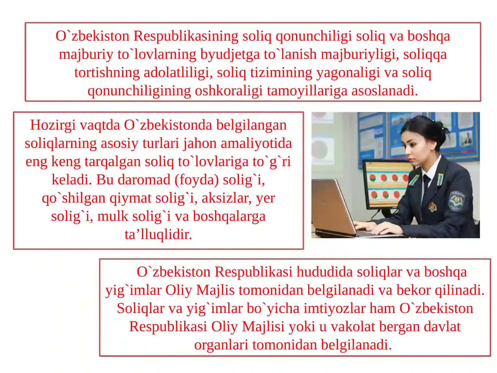 О‘zbekiston Respublikasi soliqtizimisoliqlarningmohiyativaahamiyati 3