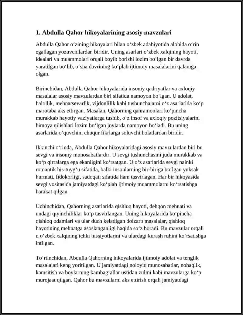 ABDULLA QAHOR HIKOYALARI 3