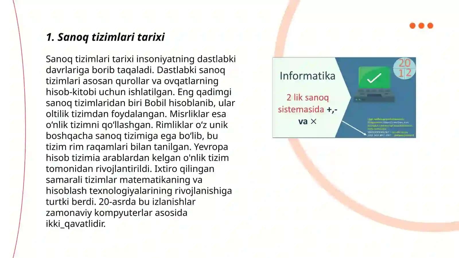 Sanoq tizimlari tarixi 3