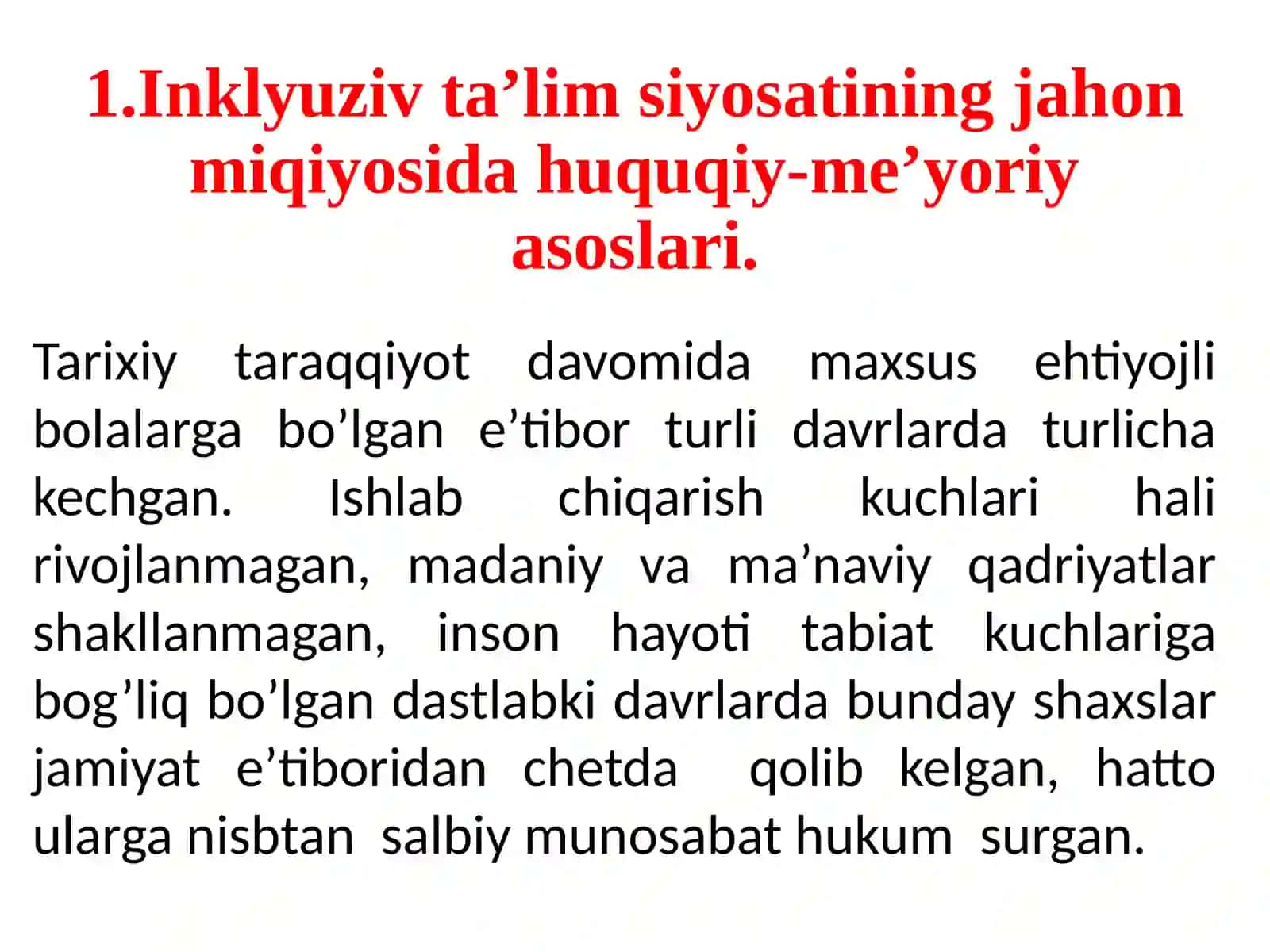 INKLYUZIV TA’LIM SIYOSATINING HUQUQIY-ME’YORIY JIHATDAN ASOSLANISH BOSQICHLARI 3