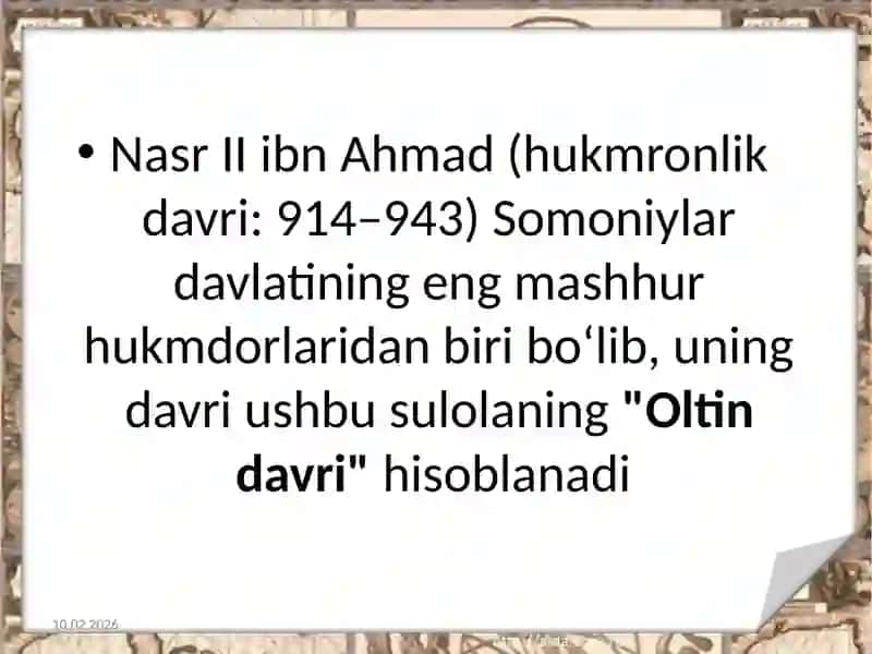 Nasr II davrida Somoniylar 3