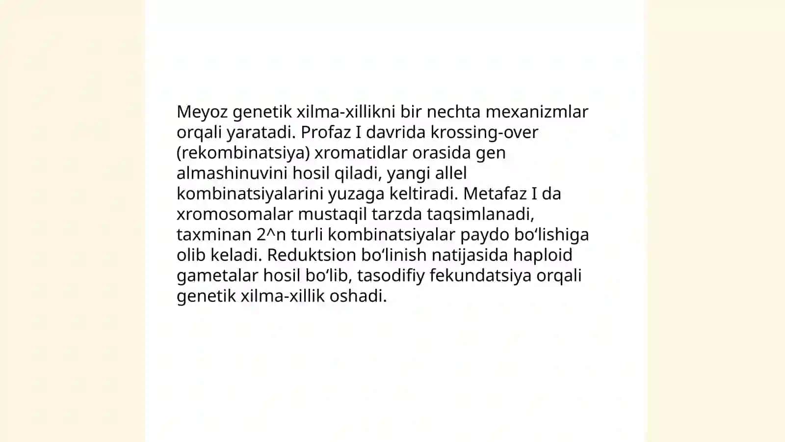 Meyozning biologik axamiyati 3
