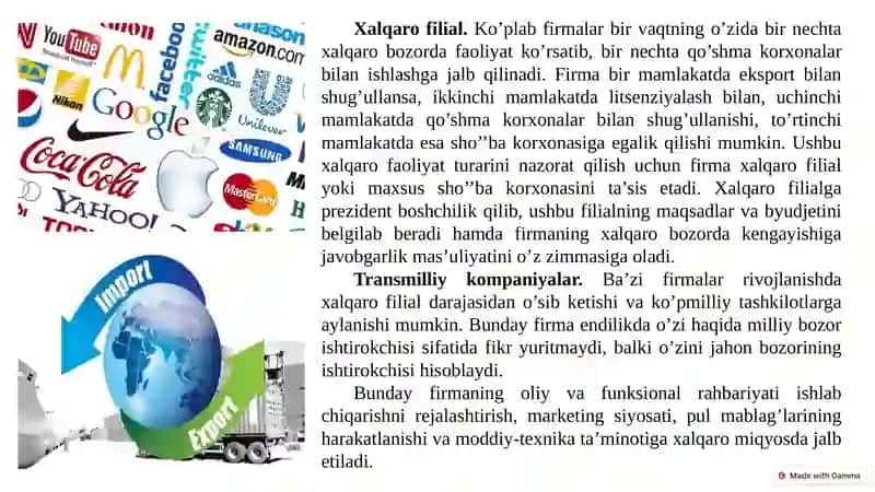 XALQARO BOZORGA YO’NALTIRILGAN MARKETINGXIZMATINI YARATISH 3