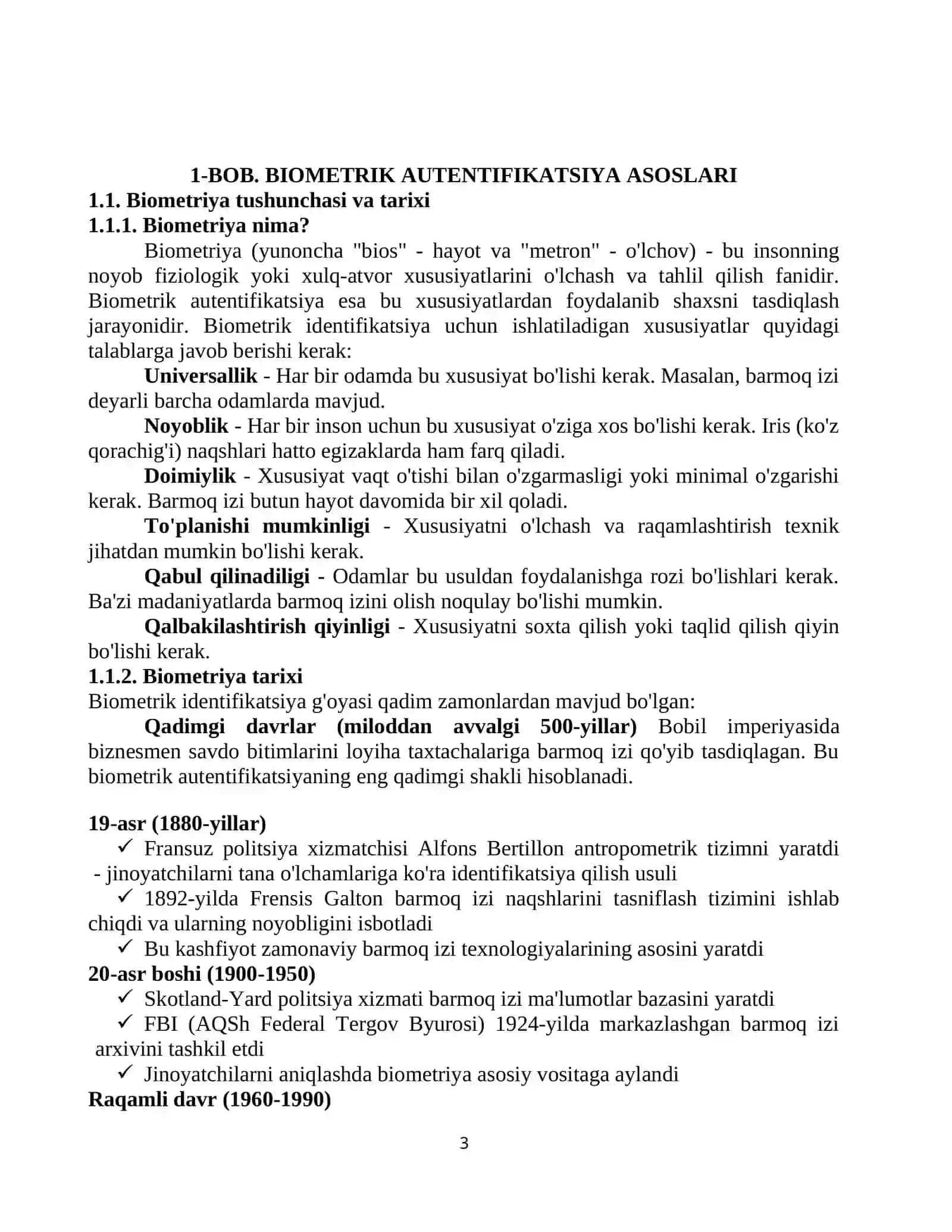 BIOMETRIK AUTENTIFIKATSIYA TEXNOLOGIYALARINING AFZALLIKLARI, KAMCHILIKLARI VA XAVFSIZLIK MUAMMOLARI 3