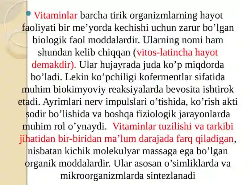 Vitaminlar haqida tushuncha 3