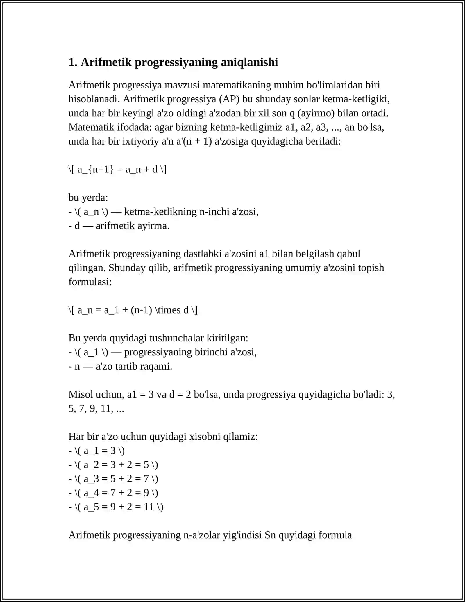 ARIFMETIK PROGRESSIYA 3