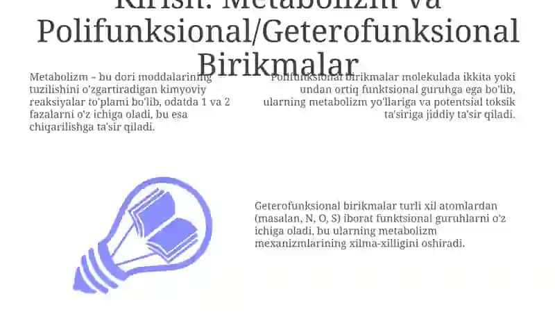 Poli va geterofunksiyanal birikmalar metobolitlar dori vositalari sifatida 3