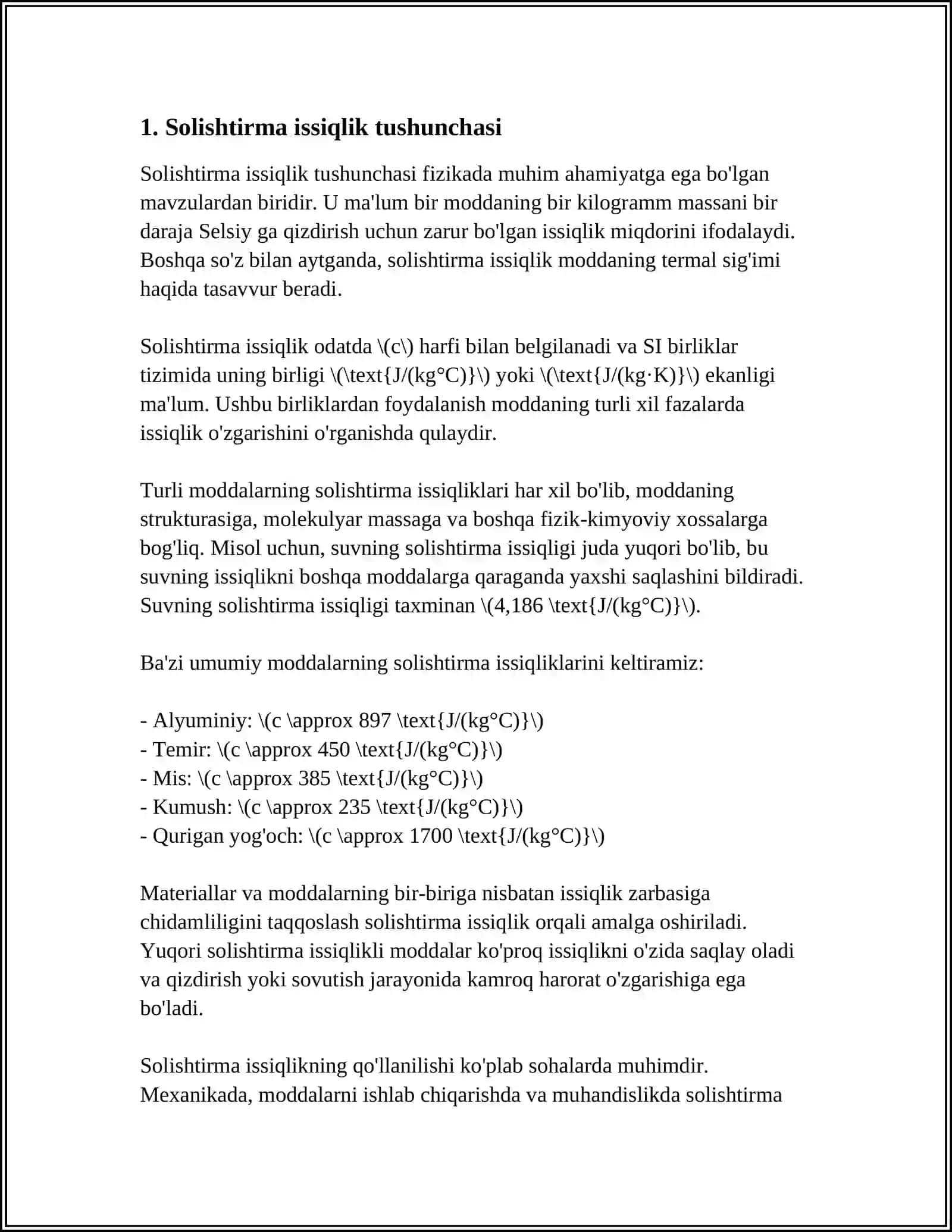SOLISHTIRMA ISSIQLIK VA MOLYAR ISSIQLIK SIGʻIMILARI 3
