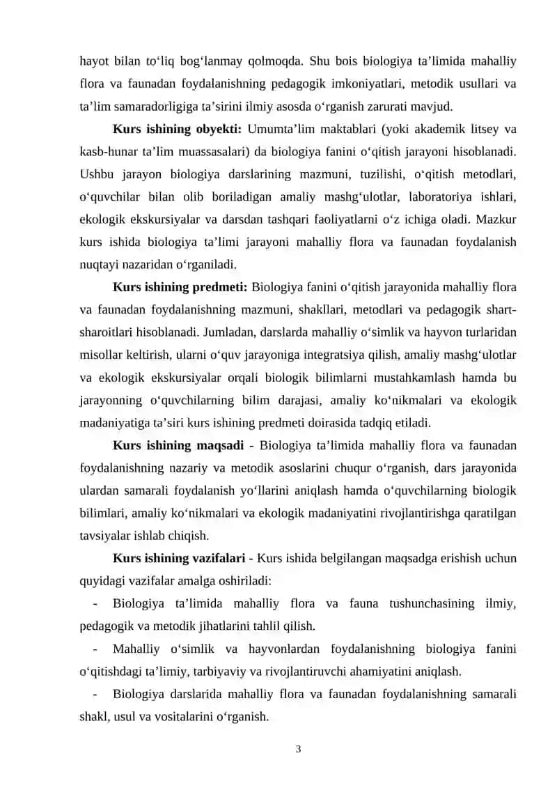 Biologiya ta'limida mahalliy flora va faunadan foydalanish 3