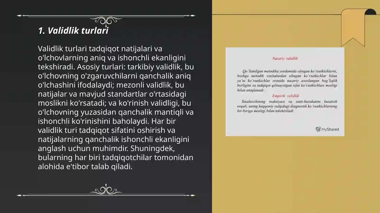 Testning sifati: validlik 3