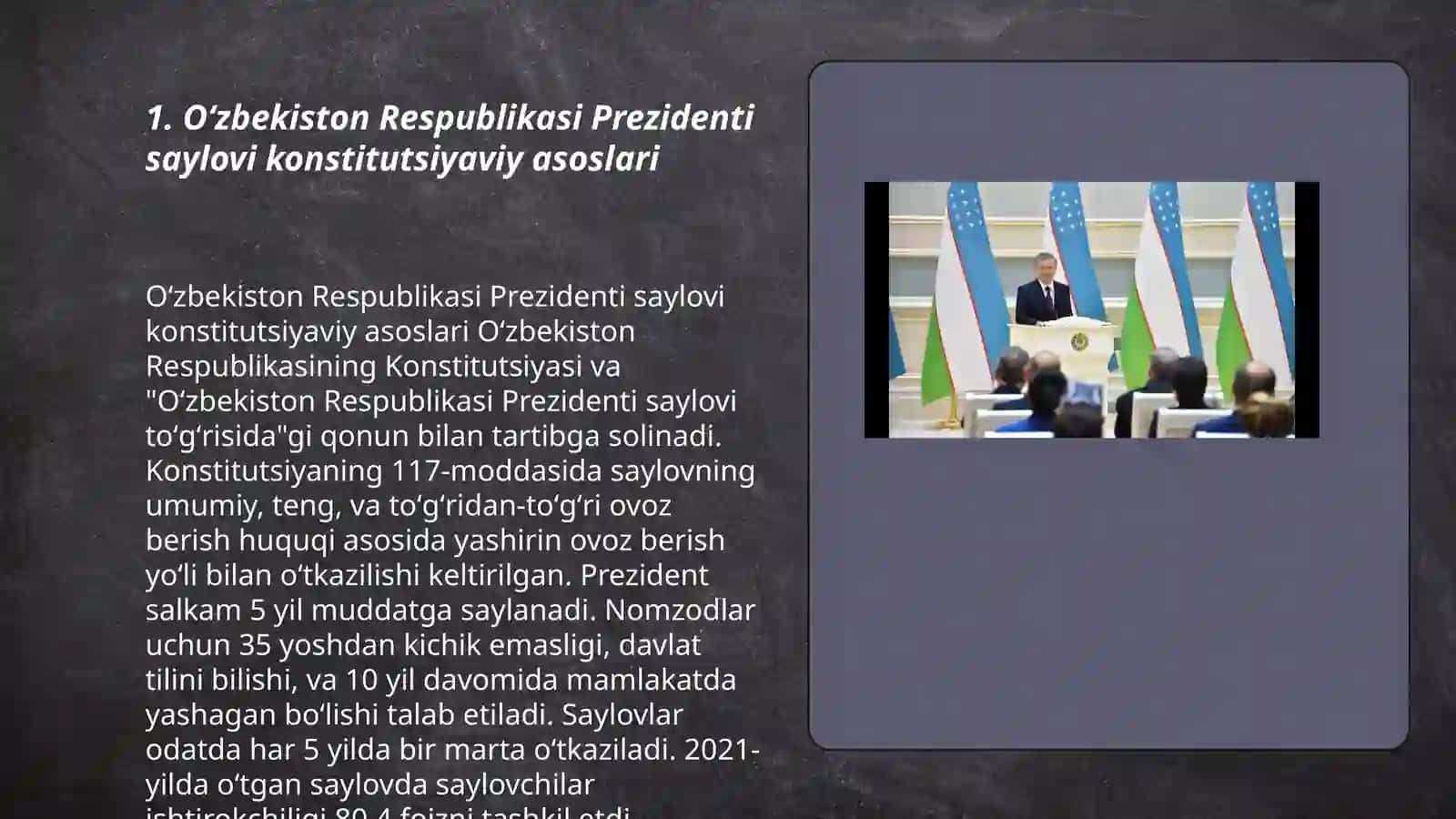 Oʻzbekiston Respublikasi Prezidenti saylovi konstitutsiyaviy asoslari 3
