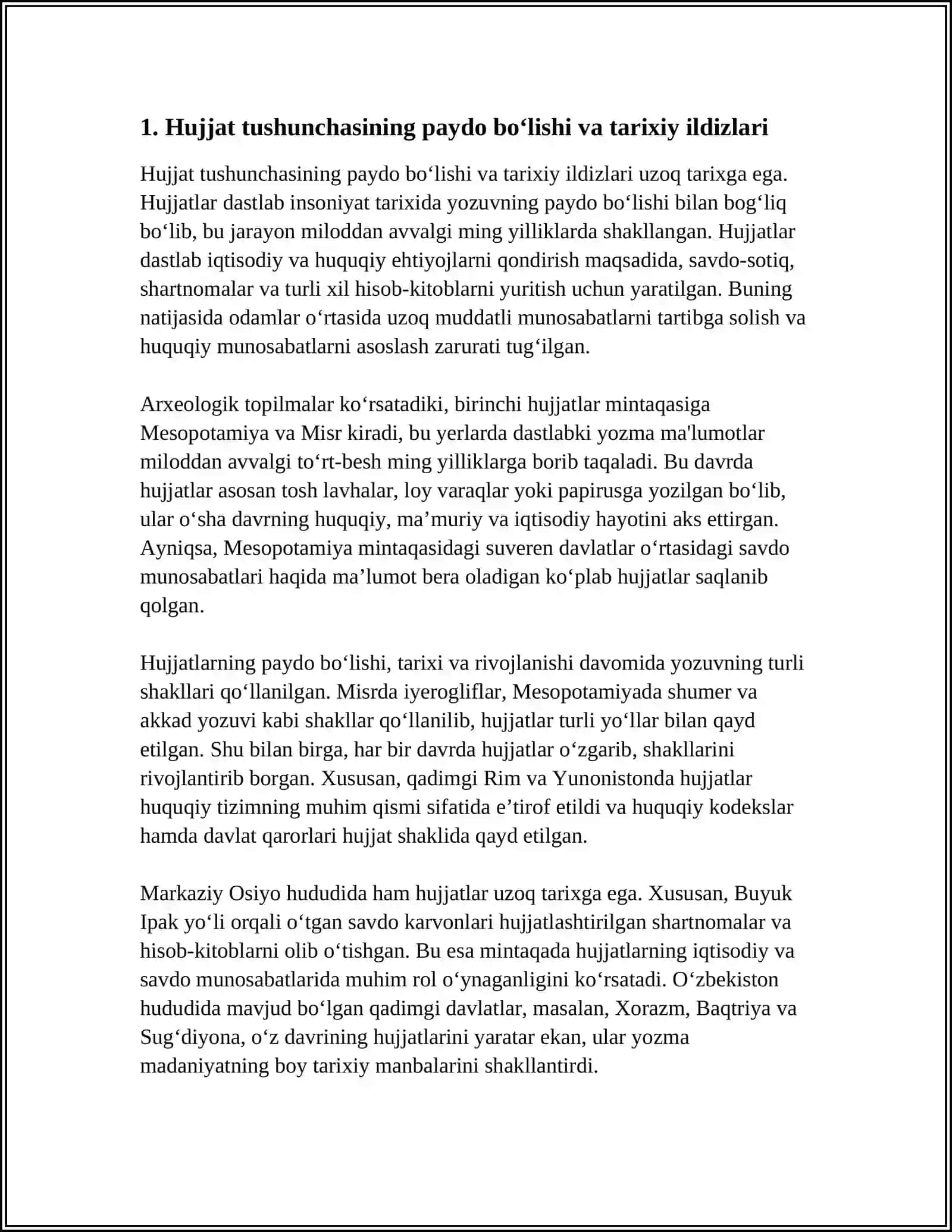 Hujjatlar tushunchasi va tarixi 3