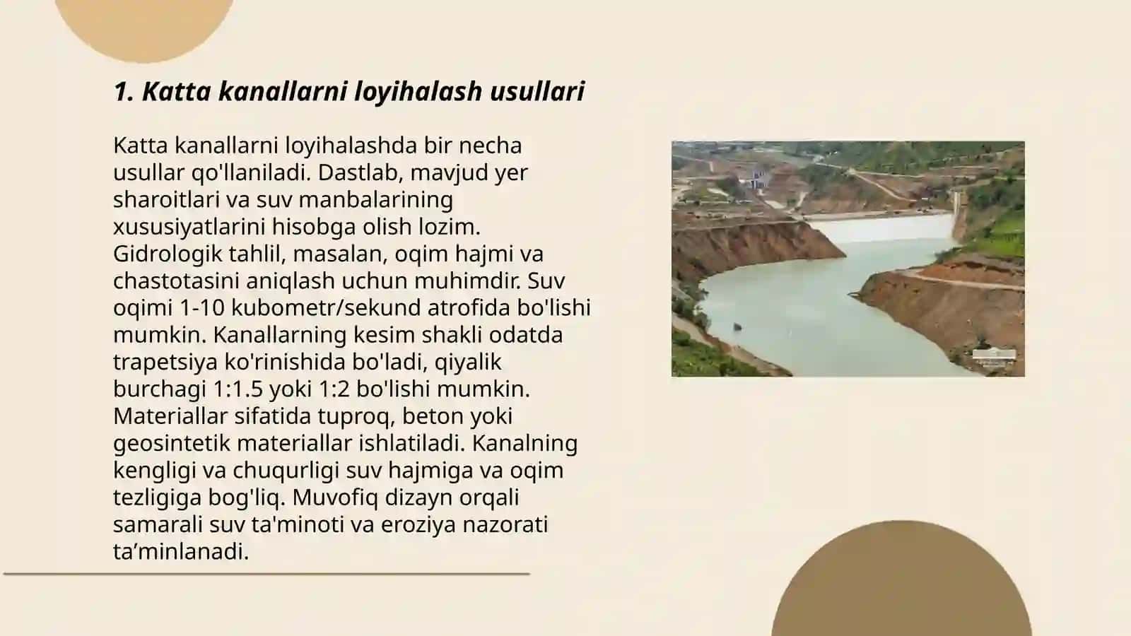 Gidrotexnika inshootlariga kiruvchi katta kanallar qurish texnologiyasi 3