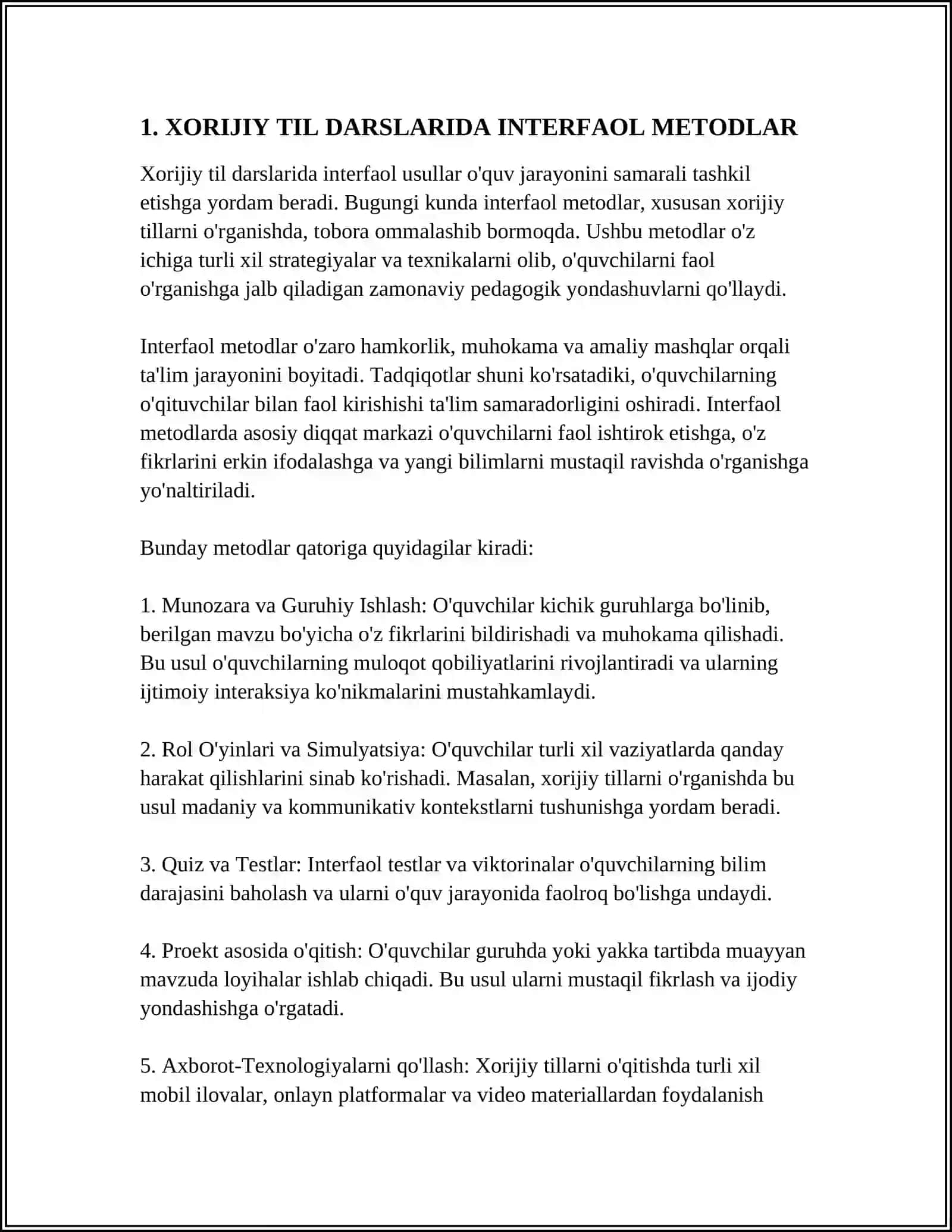 XORIJIY TIL DARSLARIDA YANGI PEDAGOGIK TEXNOLOGIYALARDAN FOYDALANISH 3