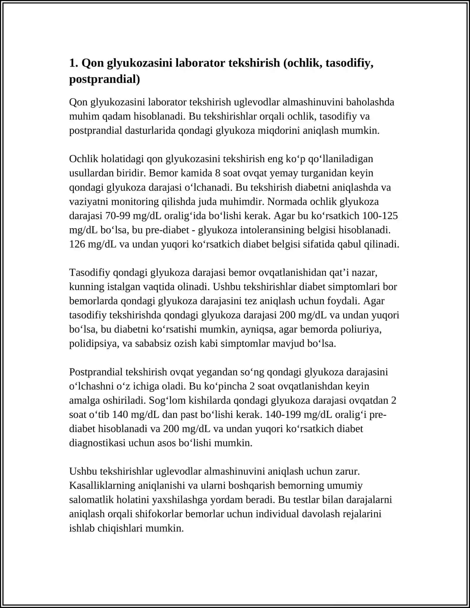 UGLEVODLAR ALMASHINUVINI KLINIKADA TEKSHIRISH 3