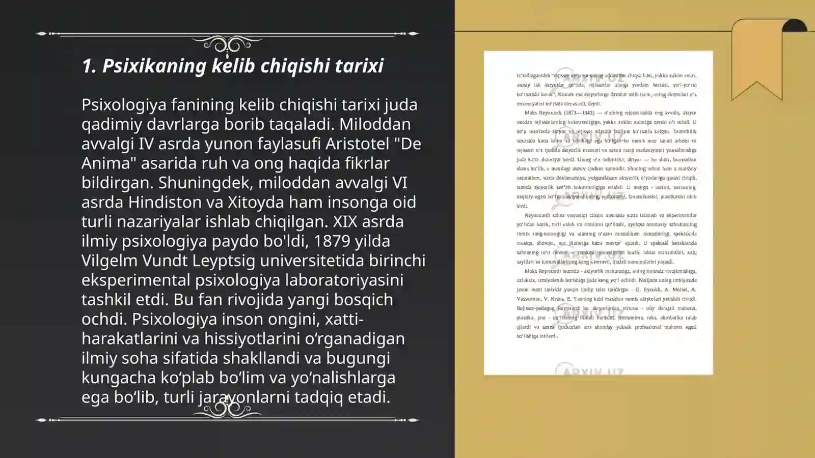Psixikaning evolyutsiyasi va vujudga kelishi 3
