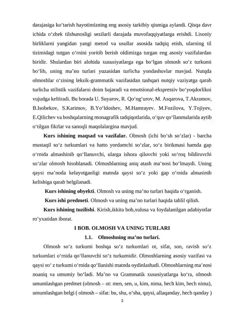 Olmosh va uning ma'noviy guruhlarini o'qitish metodikasi 3