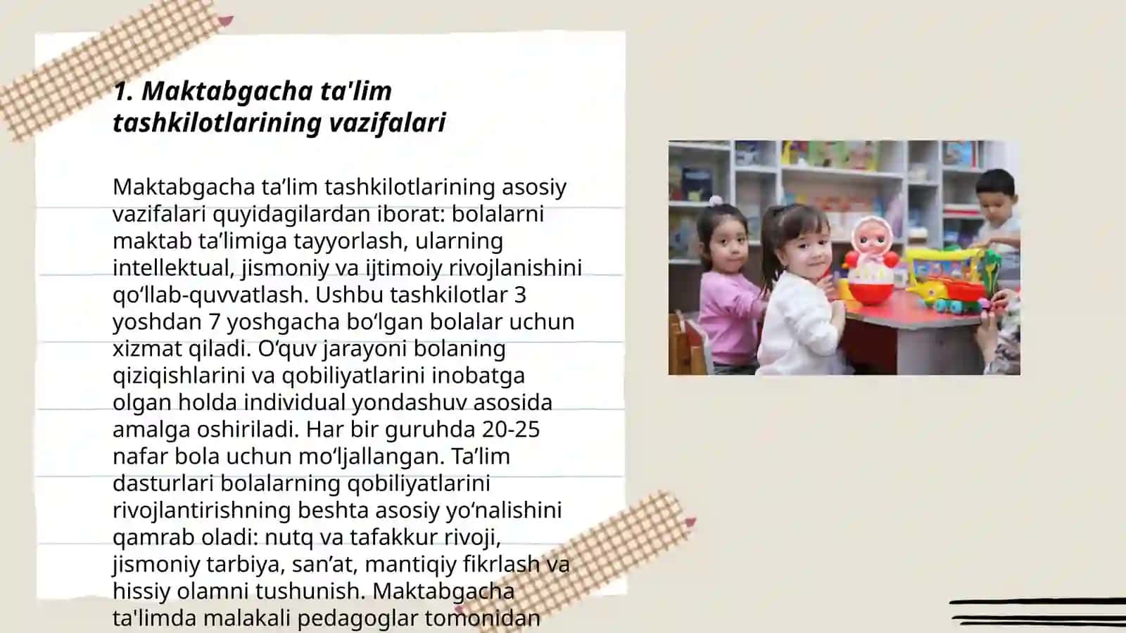 Maktabgacha ta'lim tashkilotlarida ta'lim shakli 3