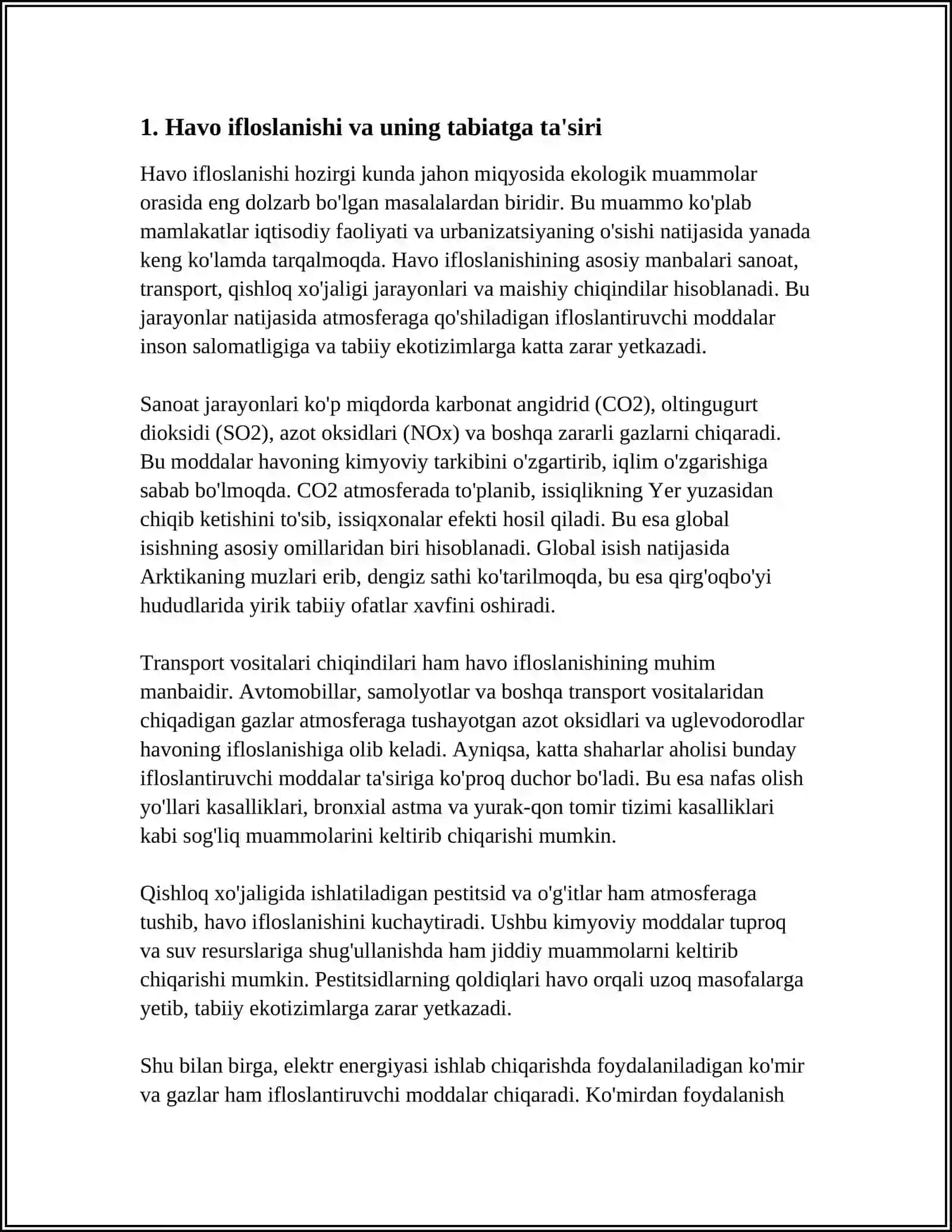 INSON FAOLIYATINING TABIATGA TASIRI VA TABIATNING JAVOBI 3