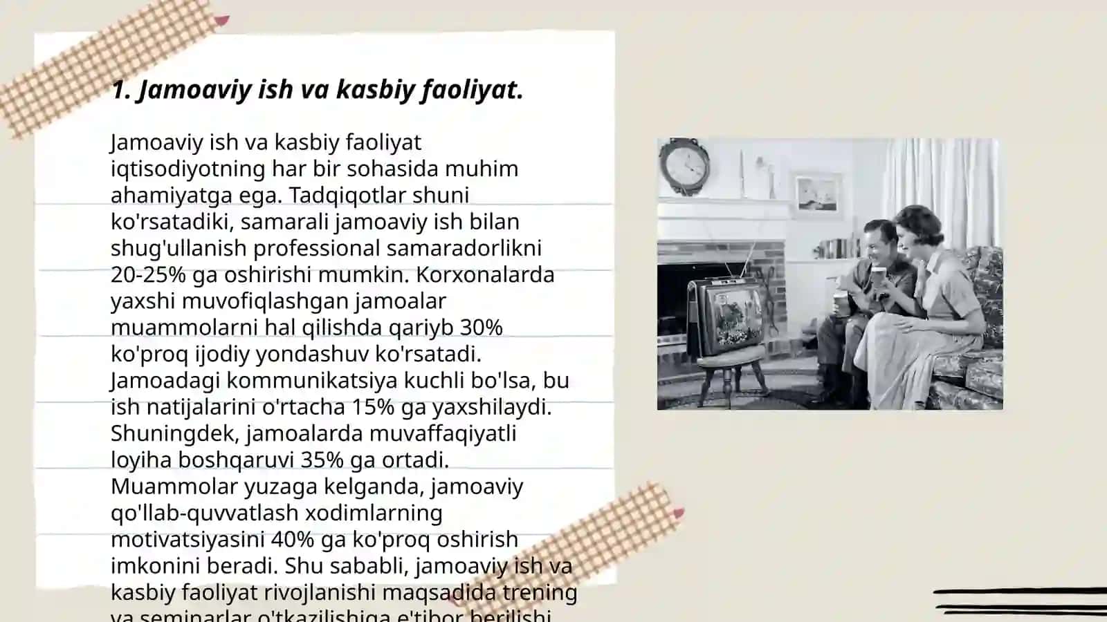 Kasbiy faoliyatda jamoaning oʻrni va roli 3
