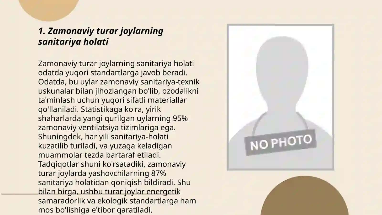 Zamonaviy turar joylar va shaharlardagi yashash mavzelariga boʻlgan gigiyenik talablar 3